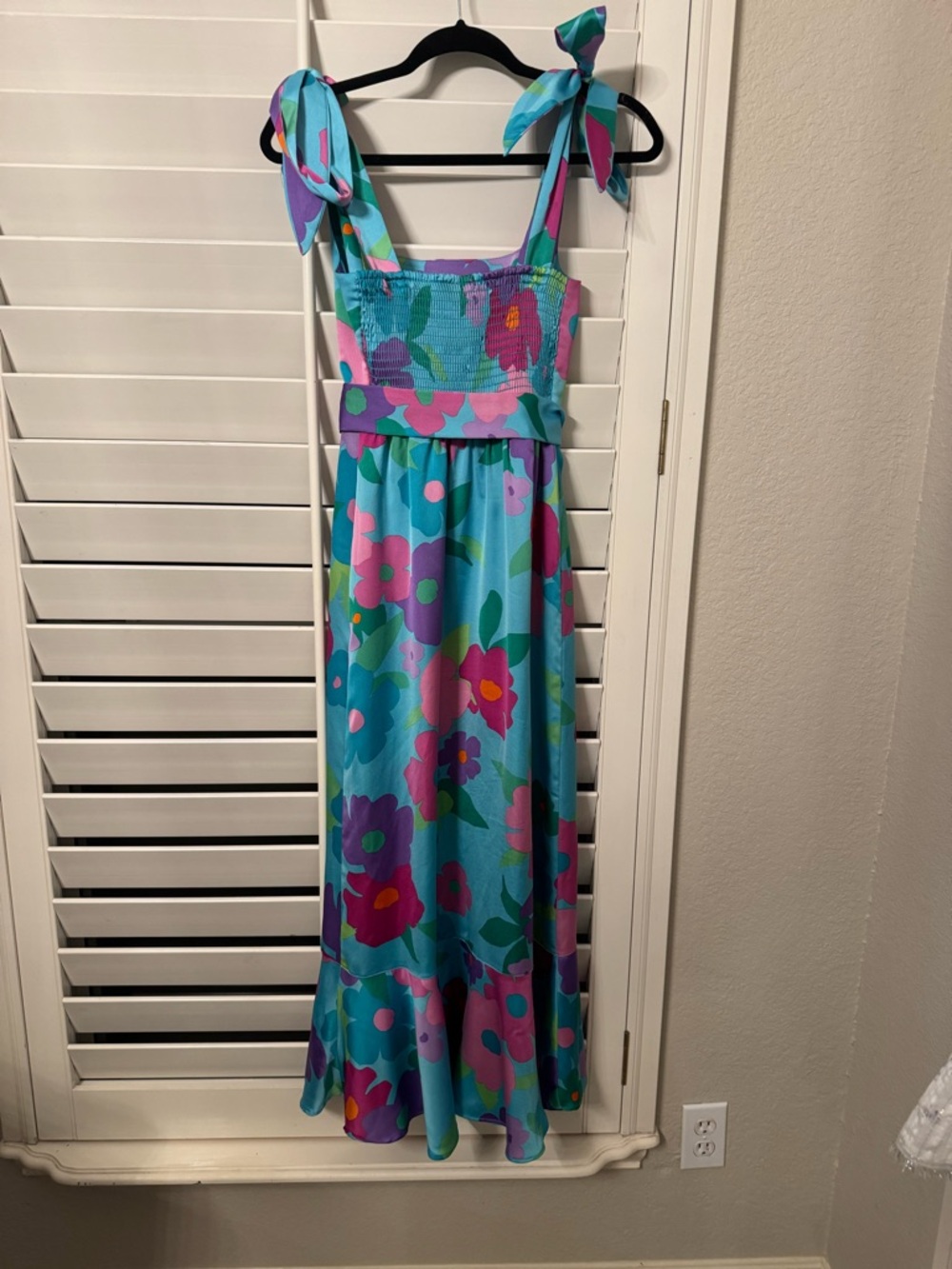 Show Me Your MuMu Turquoise Floral Maxi Dress with Pink & Purple Flowers